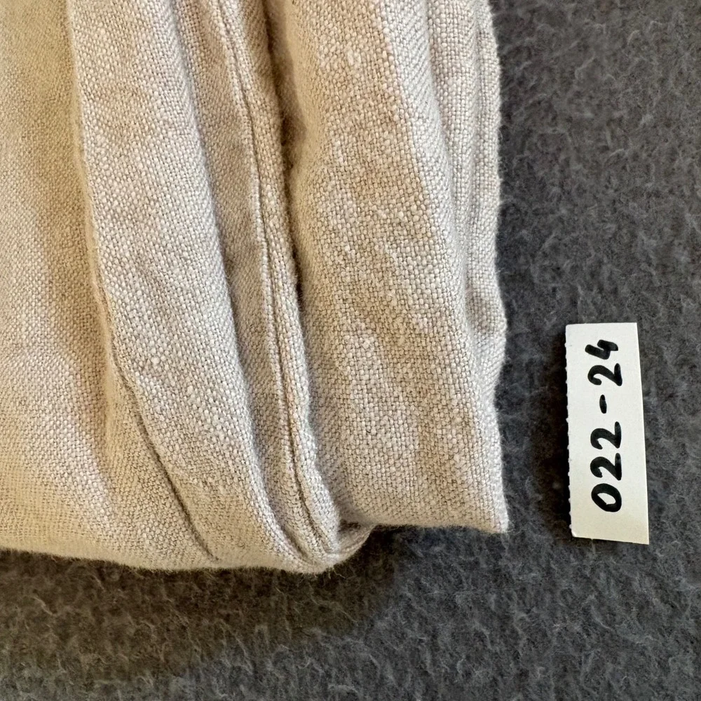 Reformation Wide Leg Pants Womens 0 Beige Linen High Rise Raw Hem Cropped Baggy